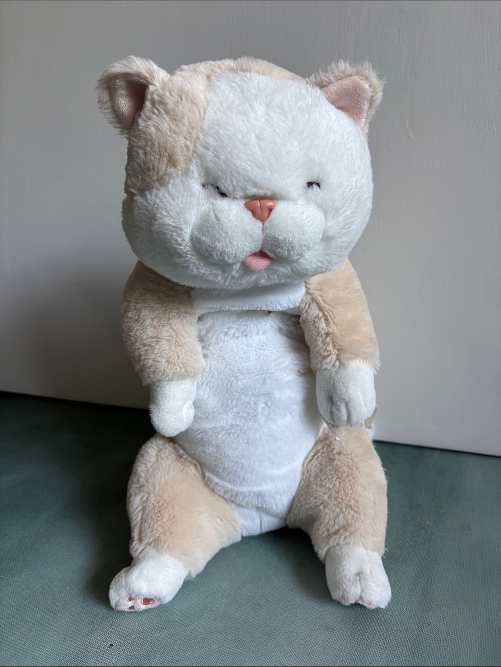 MINISO Knee Cat Plushie with Tongue Out 16” Japan